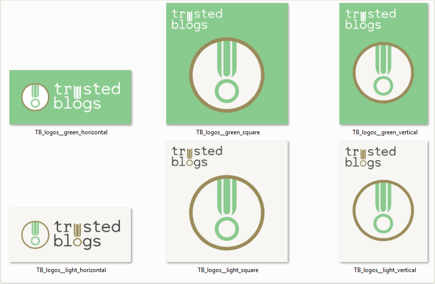 Vorschau der trusted blogs Logo-Varianten