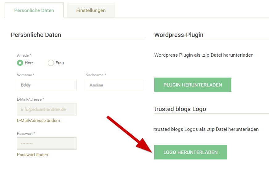 Hier findest Du das trusted blogs Logo zum Herunterladen