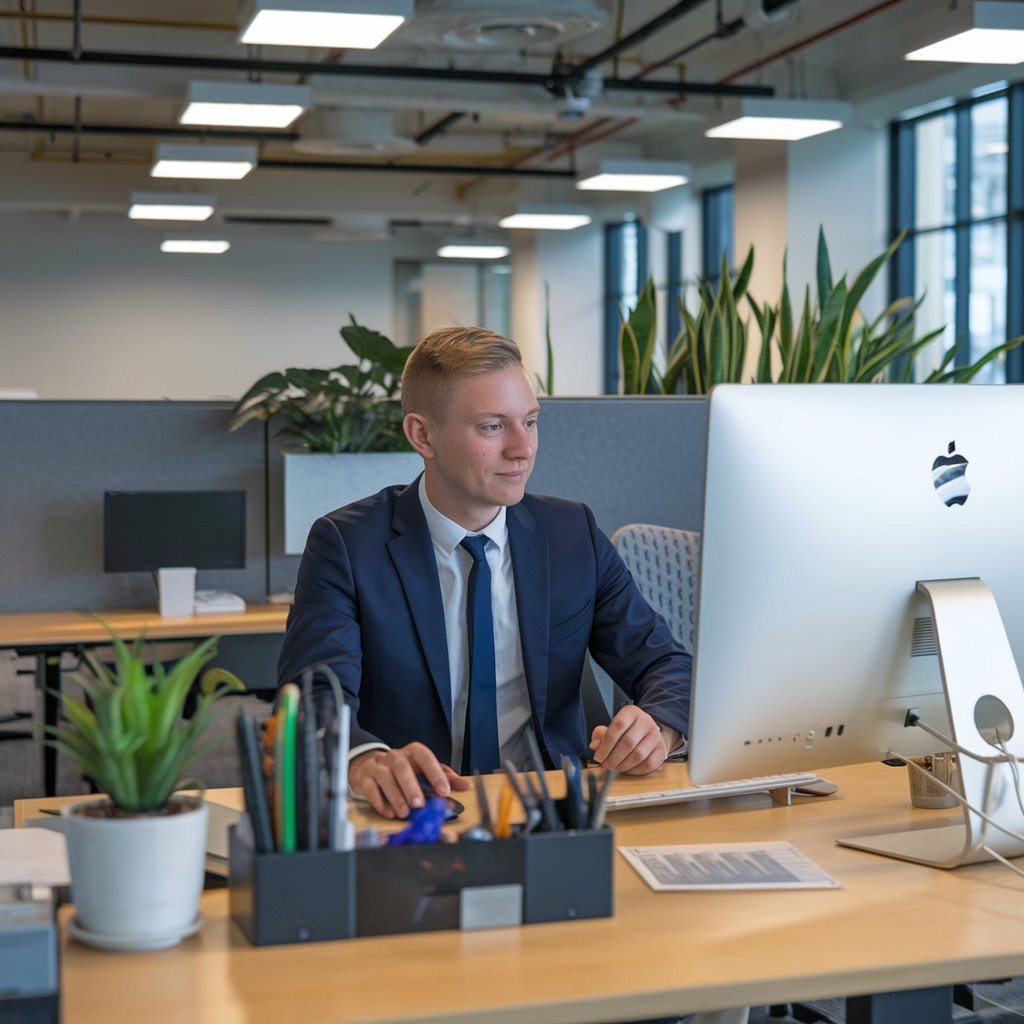 Marketer in einem modernen Büro